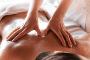Caledon Massage Therapy session targeting shoulder and neck tension